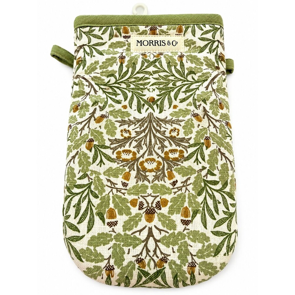 Morris & Co Acorn Mini Oven Mitts Set of 2 Green Floral Cotton English Garden